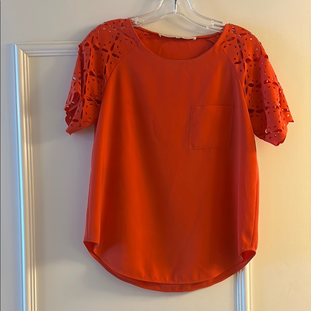 RACHEL Rachel Roy Orange Boxy Embellished Blouse